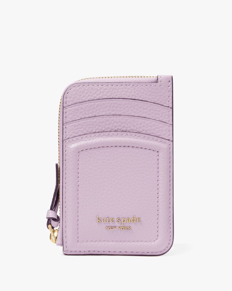 Kate Spade Morgan Croc-Embossed Chain Card Case, Violet Mist