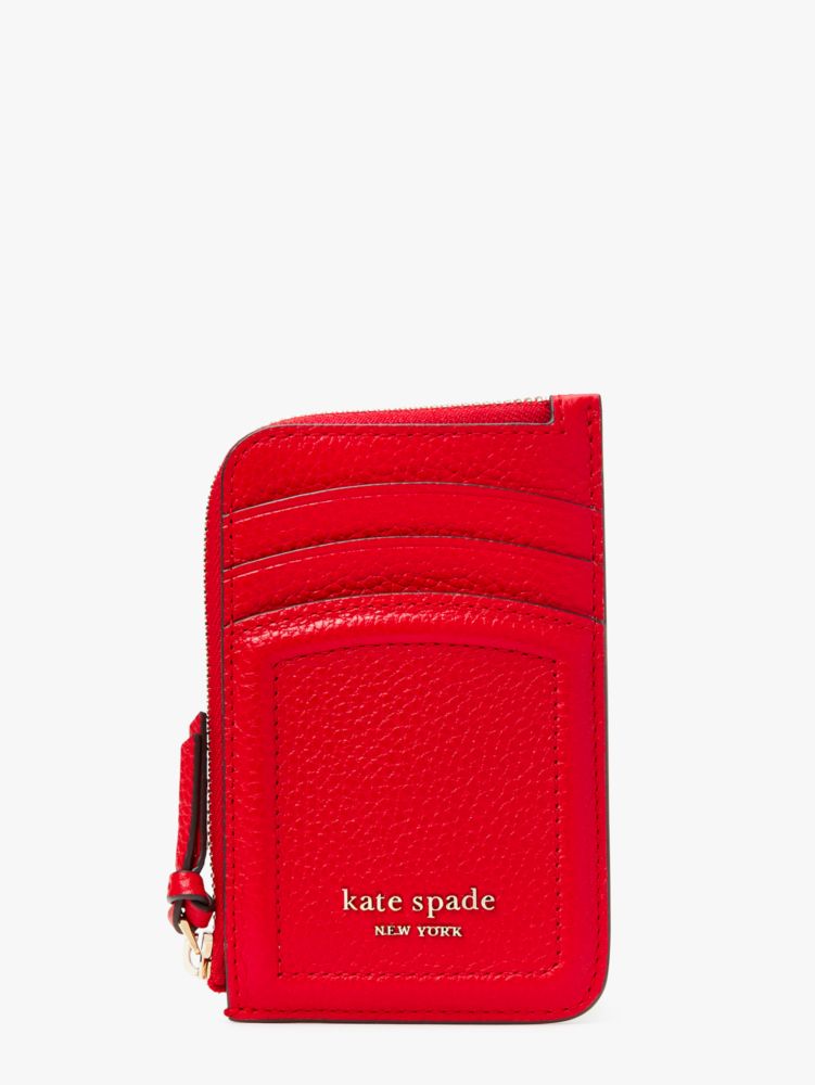 Kate Spade,Knott Zip Cardholder,cardholders,Lingonberry