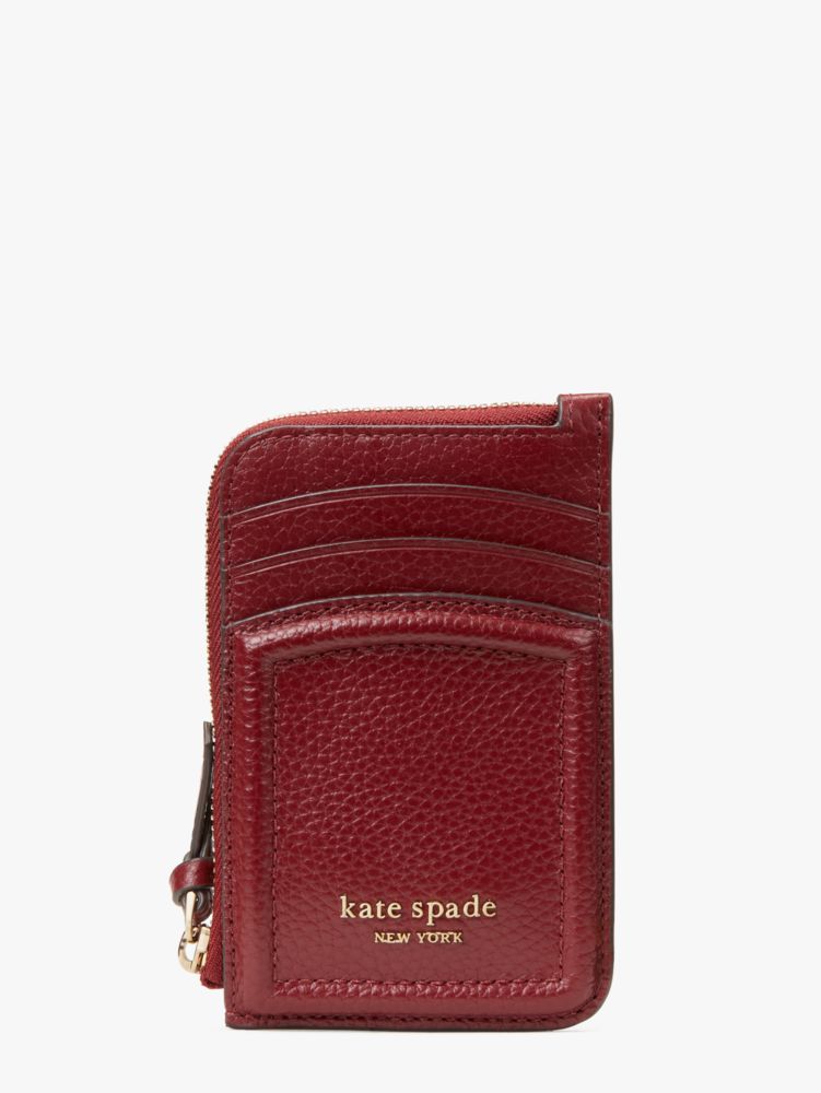 Kate Spade,ノット ジップ カードホルダー,ミニ財布,砂糖漬けのﾁｪﾘｰ