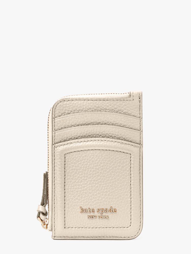 Kate Spade,ノット ジップ カードホルダー,ミルクグラス