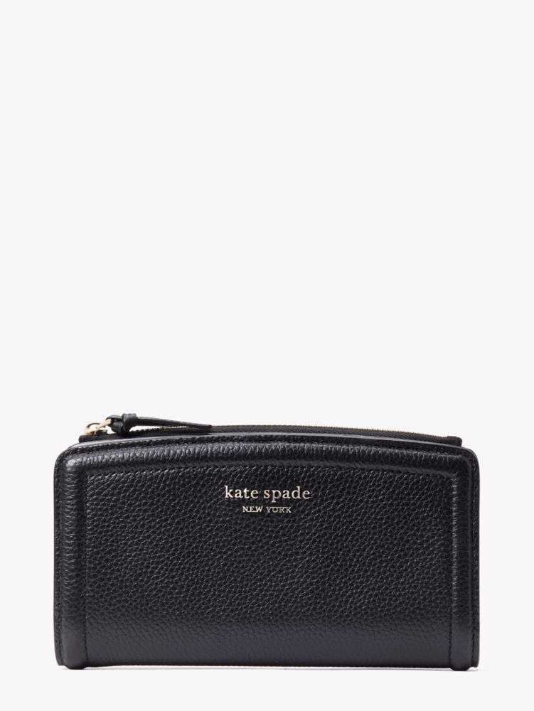 Kate Spade,Knott Zip Slim Wallet,Black