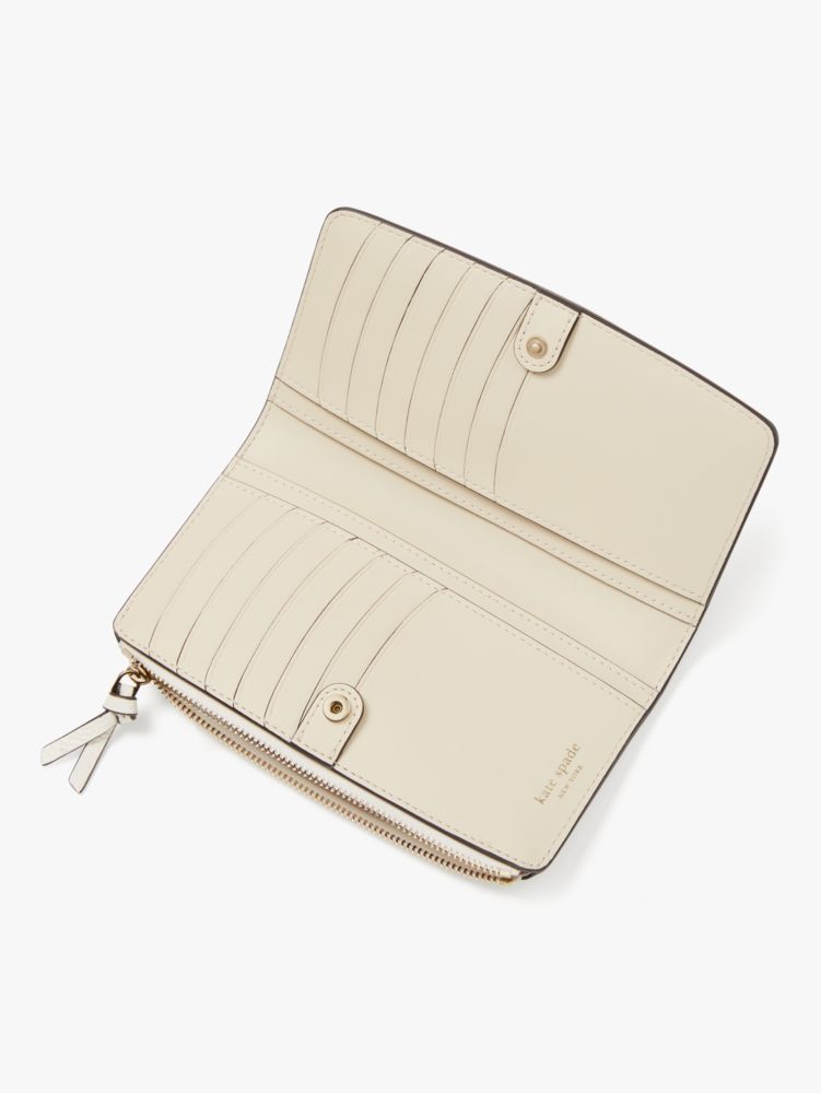 Kate Spade,Knott Zip Slim Wallet,Casual,Cream