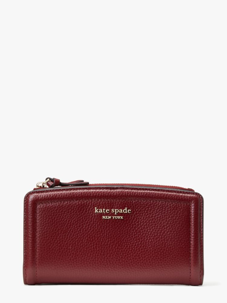 Kate Spade,Knott Zip Slim Wallet,Casual,Autumnal Red