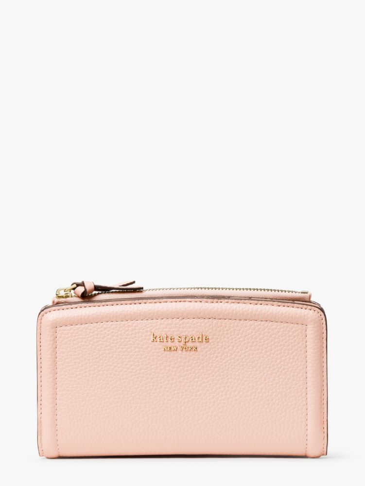 Kate Spade,Knott Zip Slim Wallet,Casual,Coral Gable Pink