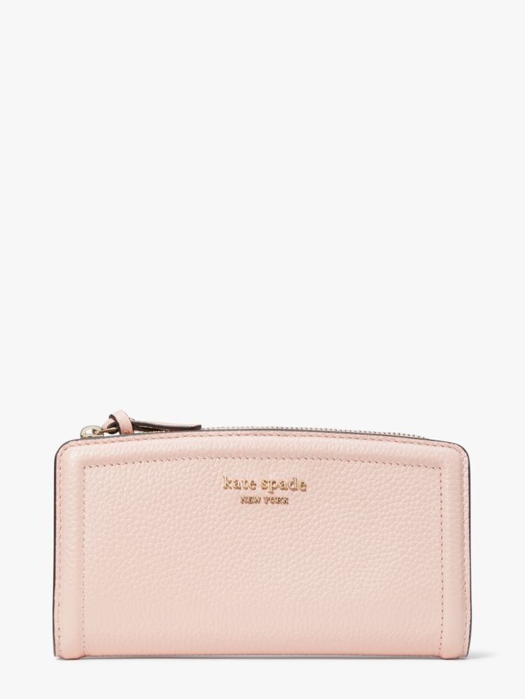 Kate Spade,Knott Zip Slim Wallet,Casual,Mochi Pink