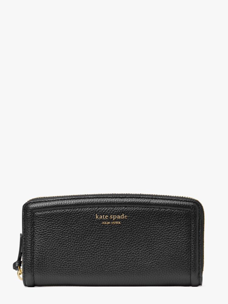Buy the Kate Spade Natalia Large Continental Women's Wallet Quilted  Blackberry Leather