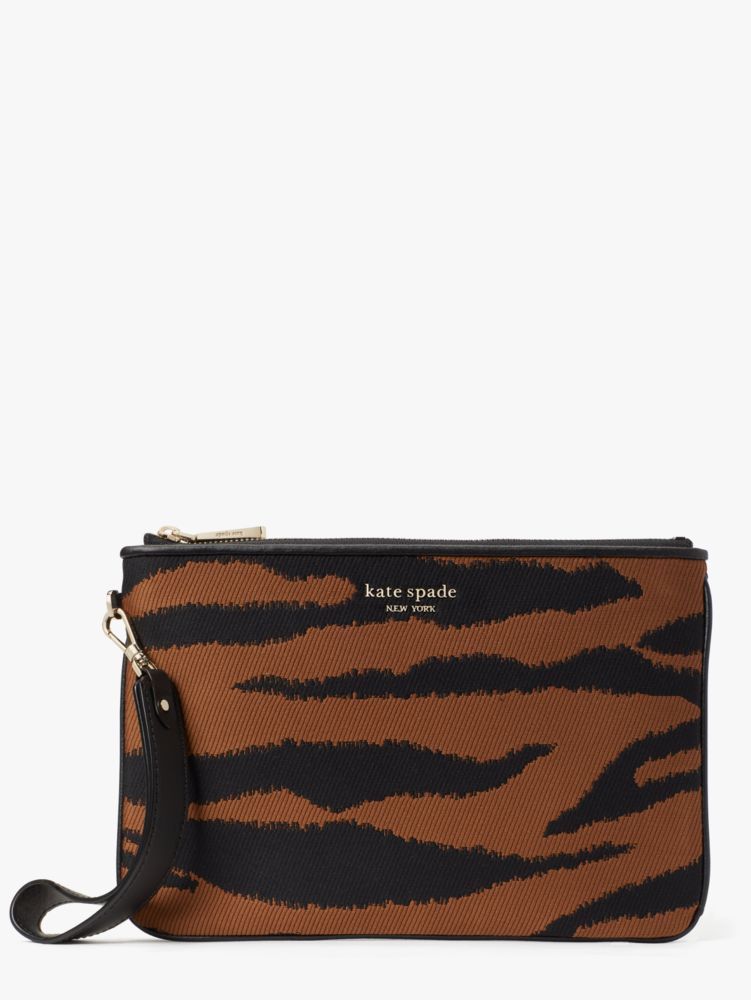 Kate Spade,tiger jacquard pouch wristlet,wristlets & pouches,Multi