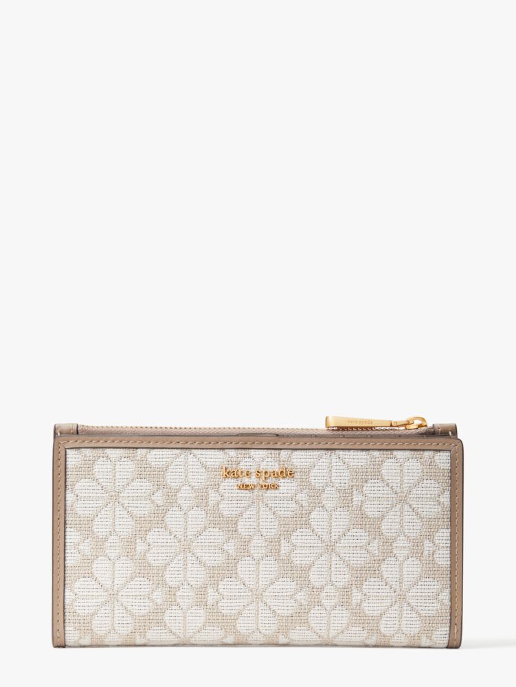 Spade Flower Jacquard Zip Slim Wallet | Kate Spade New York