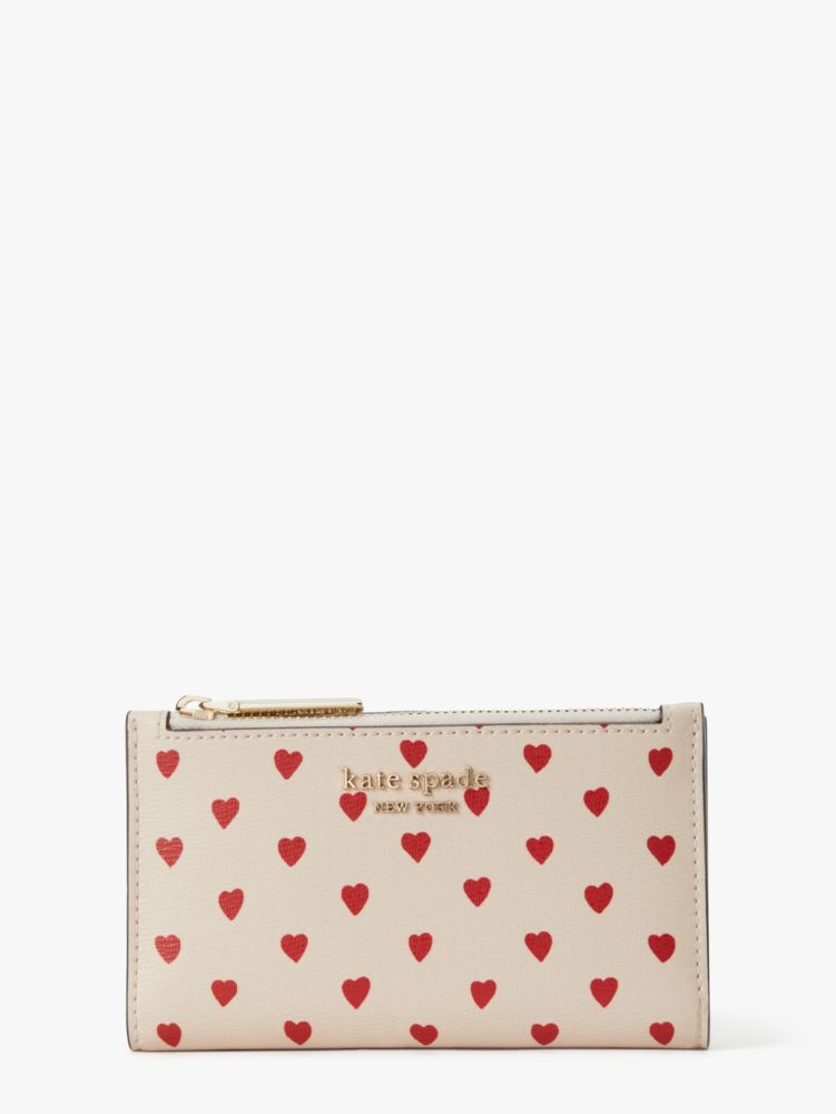 Spencer Hearts Small Slim Bifold Wallet | Kate Spade UK