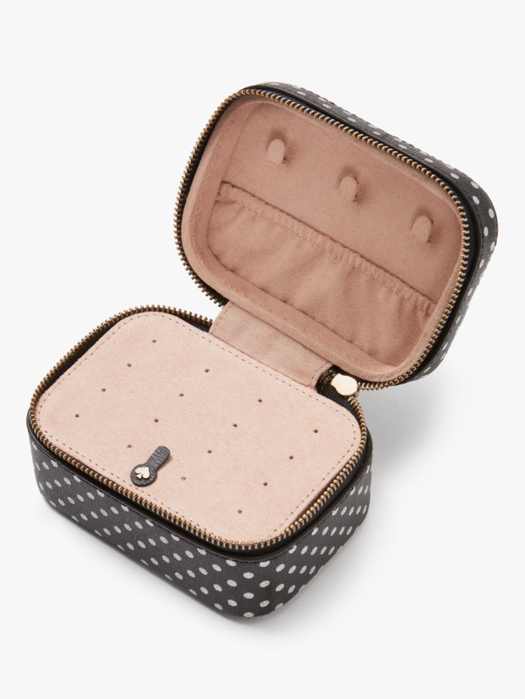 Kate Spade,Spencer Metallic Dot Zip Jewelry Case,