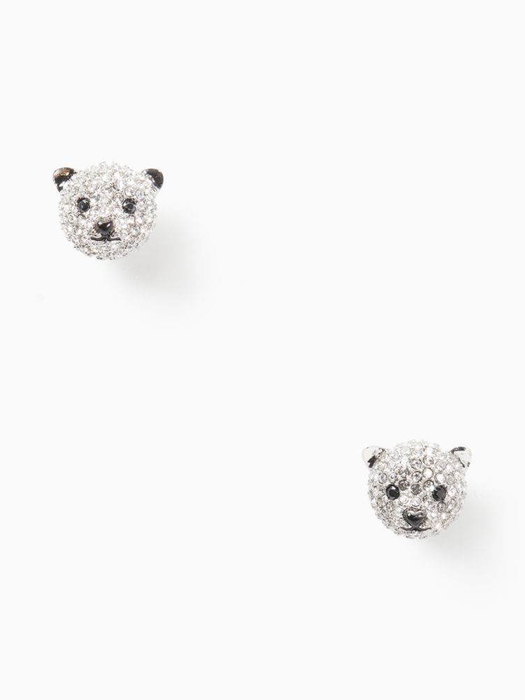 Kate Spade,arctic friends polar bear pave mini studs,earrings,