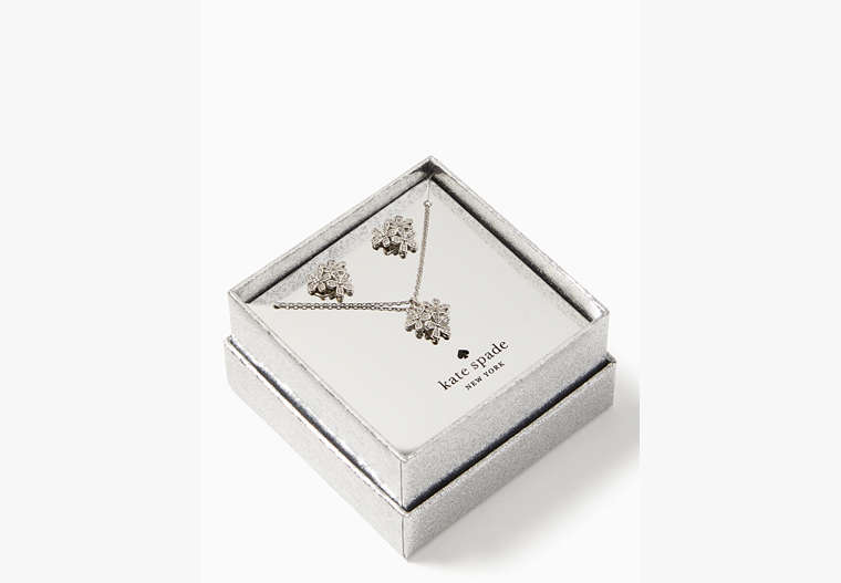 Kate Spade,gleaming gardenia cluster studs and pendant set,