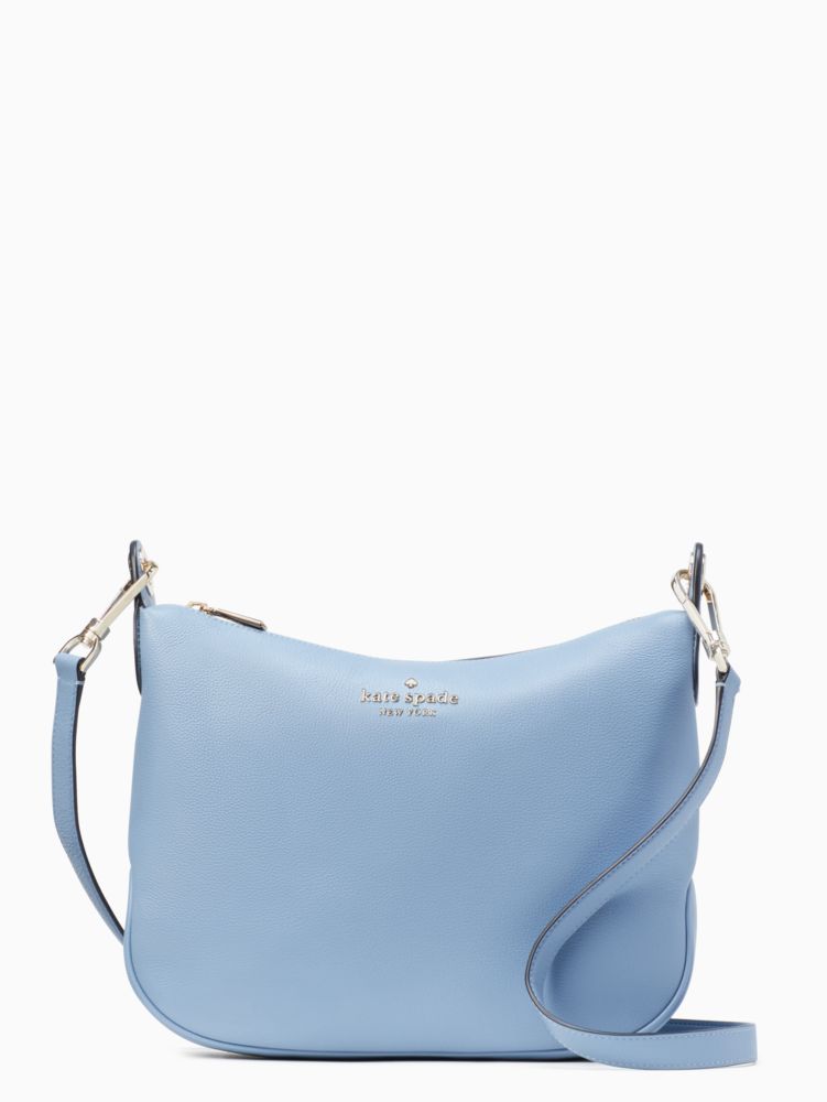 Kate Spade,Rosie Large Crossbody,Leather,Coin,Crossbody,Logo,Word Embellishment,Stripe,Metal,Lined,Casual,