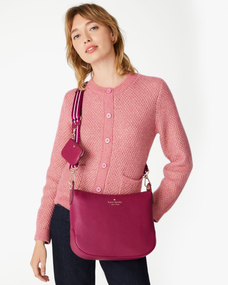 kate spade, Bags, Kate Spade Rosie Mixed Media North South Phone Crossbody  Bag Pink Peppercorn