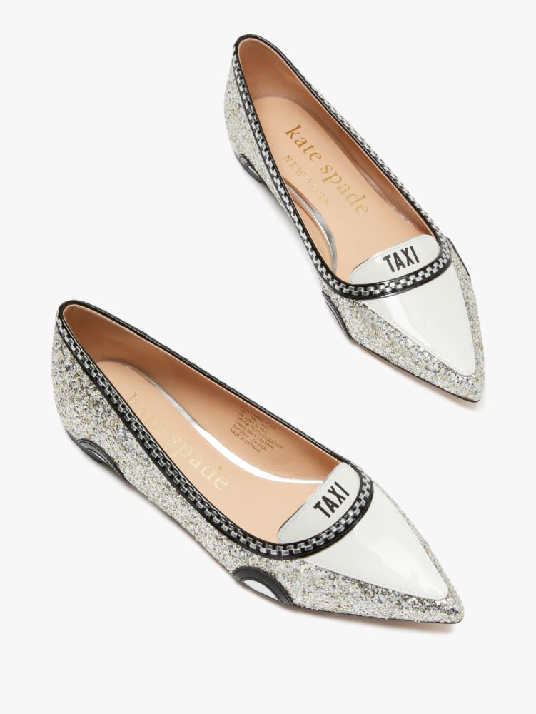 Kate Spade,gogo taxi flats,flats,Casual,Silver Gold