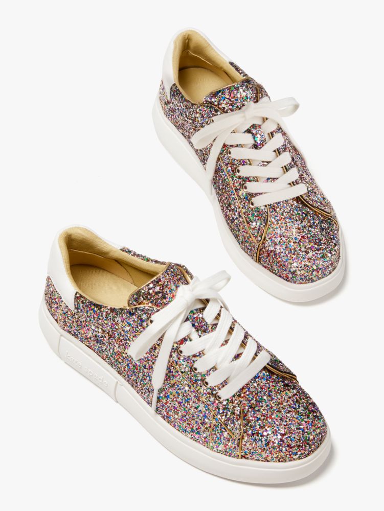 kate spade new york Lift Leather Rhinestone Embellished Sneakers