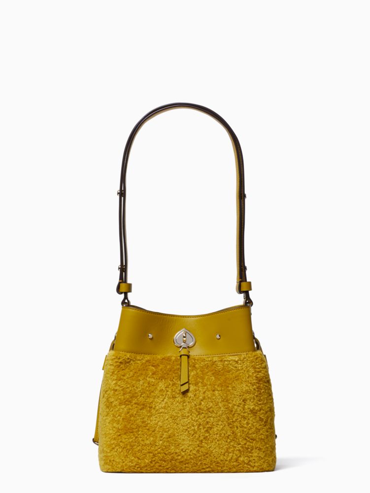 Yショップブランド【超美品】 定価11.7万 kate spade ハンドバッグ ムートン ファー