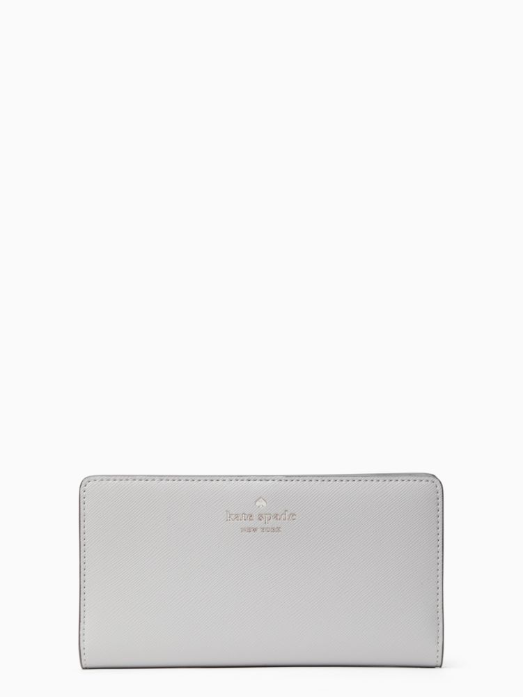 Kate Spade,Dana Large Slim Bifold Wallet,Continental,Bi Fold,PVC,Word Embellishment,Logo,Casual,