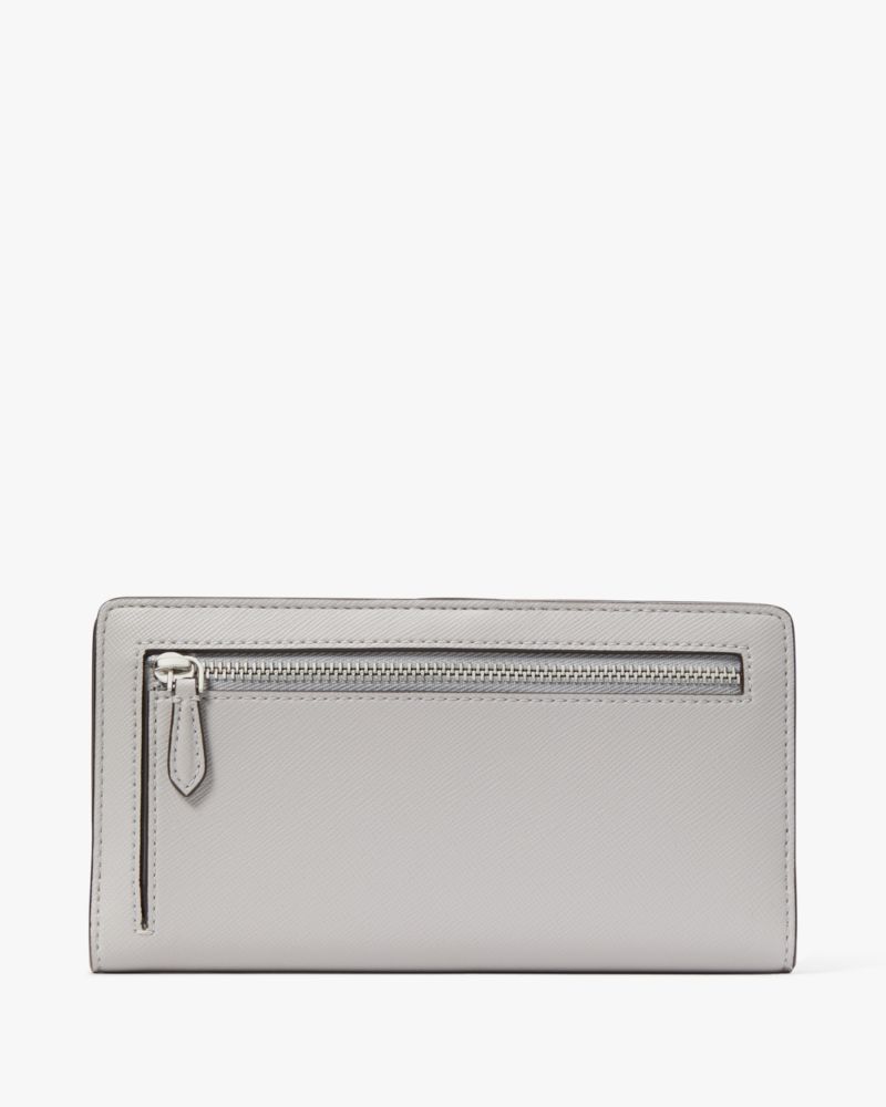 Kate Spade,dana large slim bifold wallet,Platinum Grey