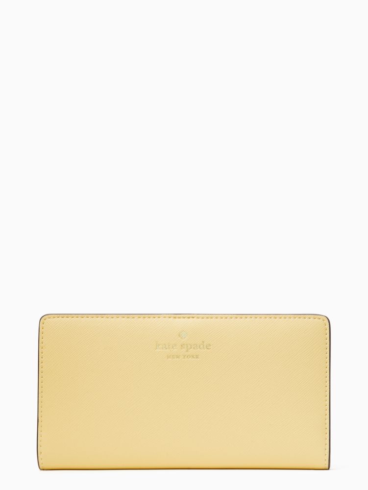 Kate Spade,dana large slim bifold wallet,Butter