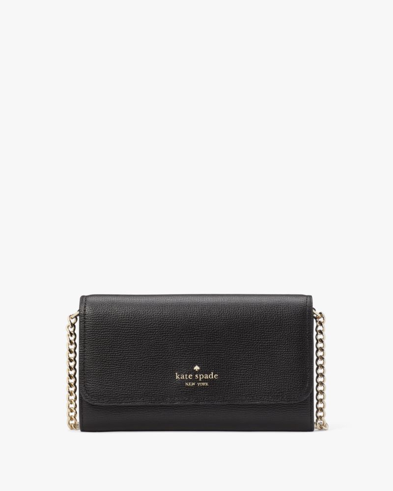 Kate Spade Darcy Chain Wallet Crossbody Houndstooth Print (Black