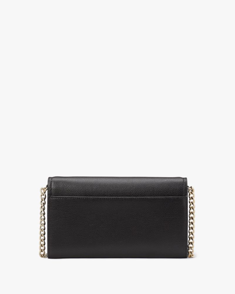 Kate Spade New York Refined Grain Leather Chain Wallet Crossbody Bag (Black)