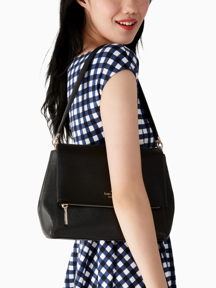 Kate Spade,Leila Medium Flap Shoulder Bag,shoulder bags,Black