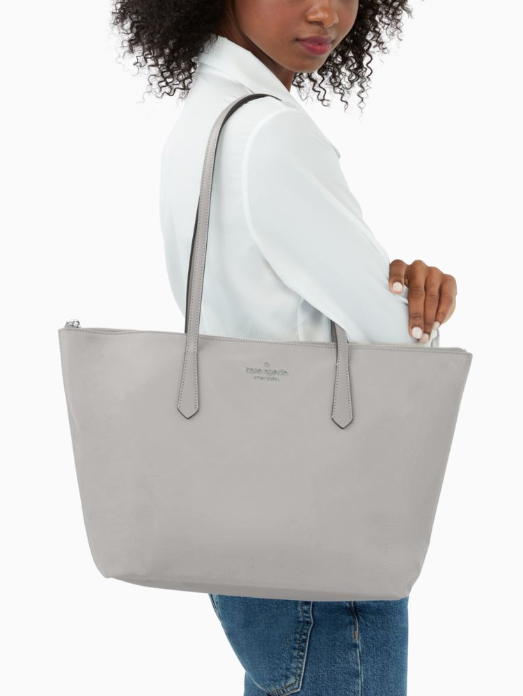 Kate Spade,kitt nylon large tote,Nimbus Grey