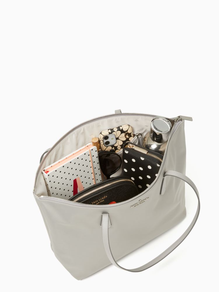 Kate Spade,Kitt Nylon Large Tote,Lining Lining Fabric Content,Nylon,Tote,Logo,Metal,Color Metal,Casual,