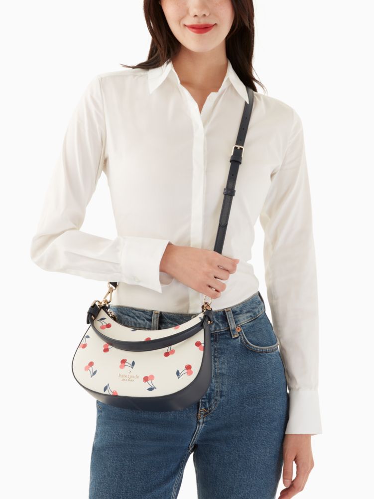 Kate Spade Rosie Cherry Embroidered Denim Crossbody Bag (K6055