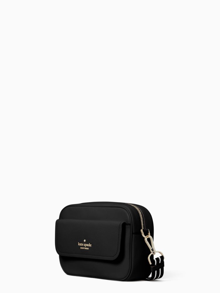 Kate Spade,Rosie Pebbled Leather Flap Camera Bag,Black