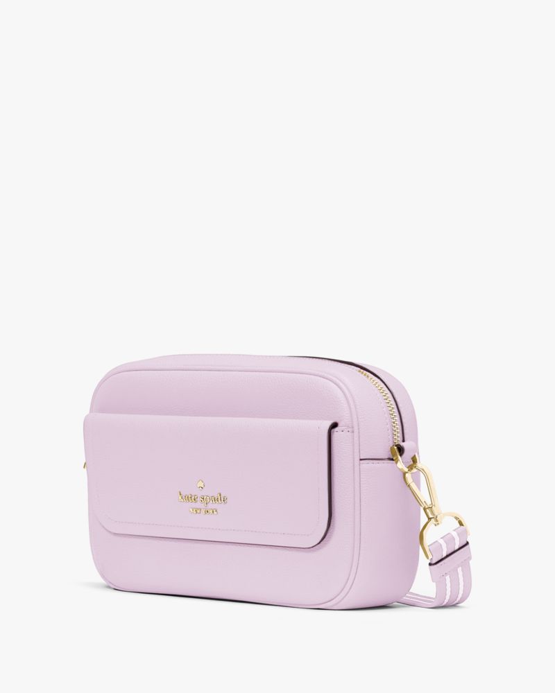 Kate Spade,Rosie Pebbled Leather Small Flap Camera Bag,Leather,Camera Bag,Coin,Logo,Stripe,Metal,Word Embellishment,Lined,...,