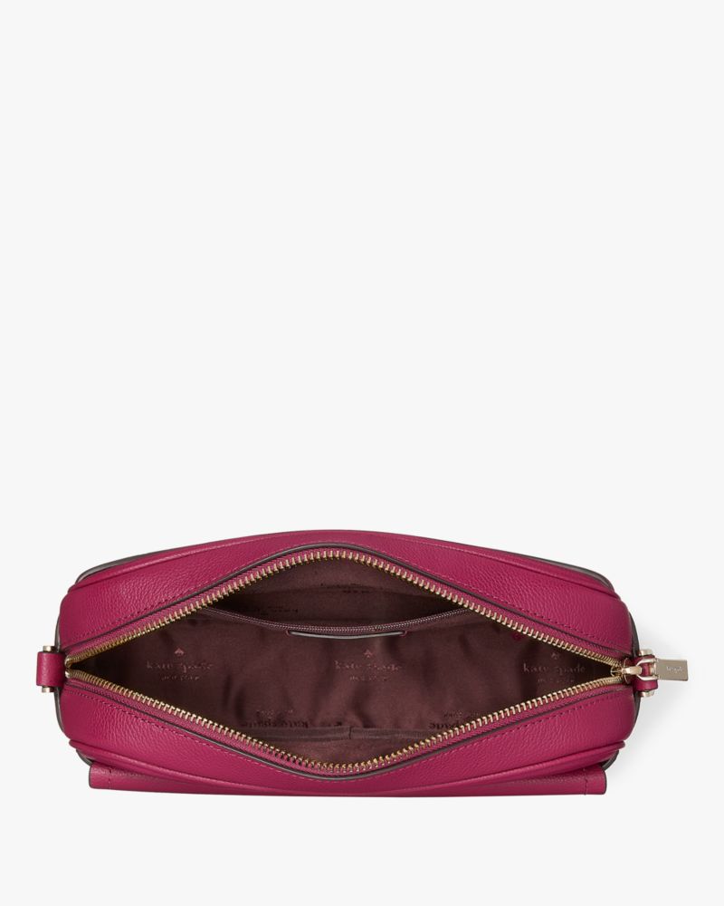 Kate Spade,Rosie Pebbled Leather Small Flap Camera Bag,Leather,Camera Bag,Coin,Metal,Stripe,Logo,Word Embellishment,Lined,...,