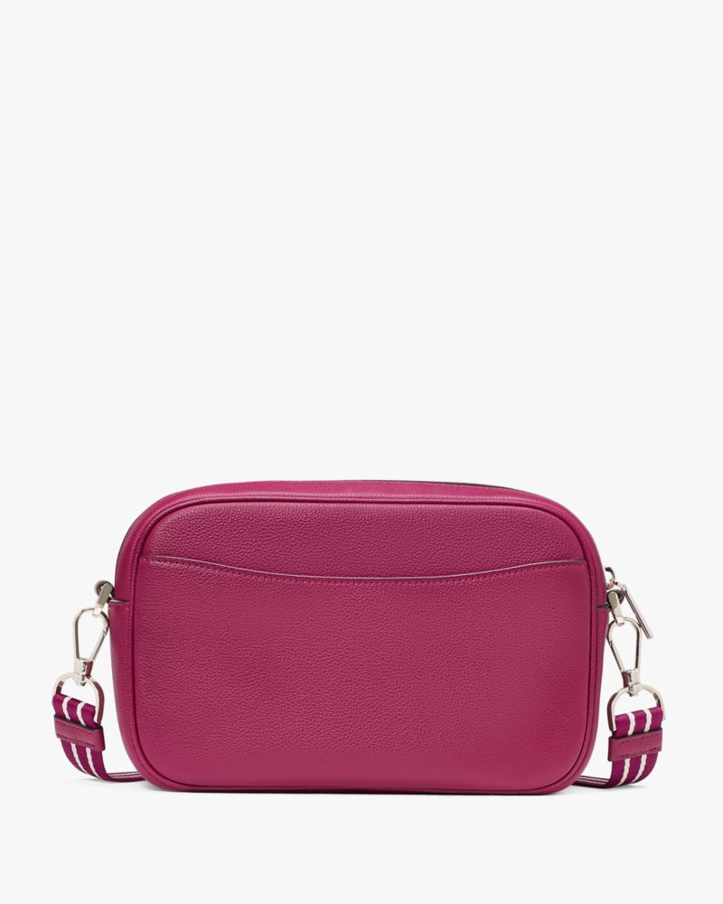 Kate Spade,Rosie Pebbled Leather Small Flap Camera Bag,Leather,Camera Bag,Coin,Metal,Stripe,Logo,Word Embellishment,Lined,...,