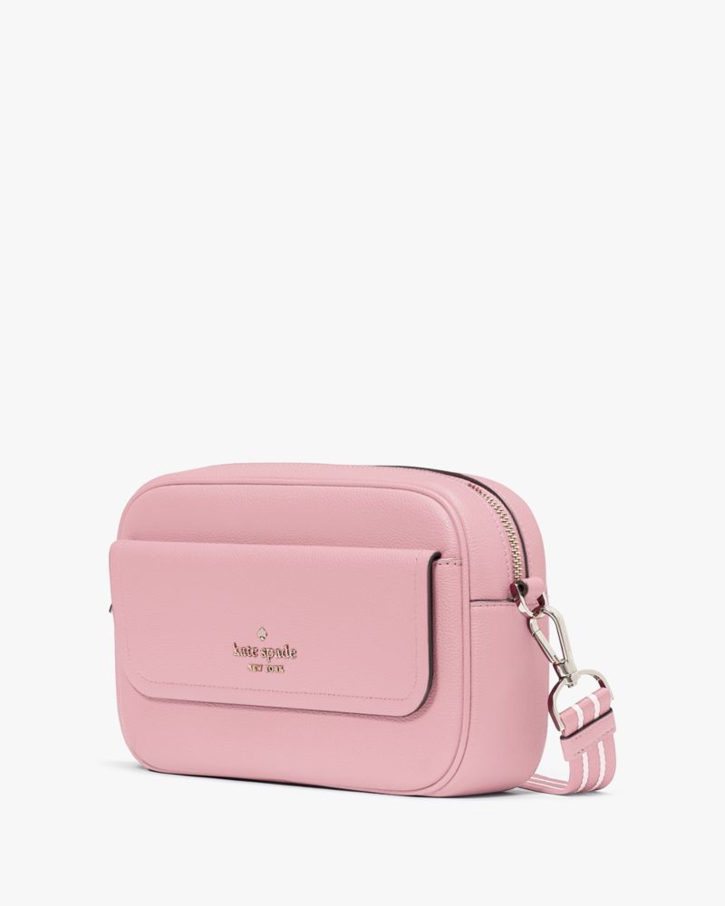 Kate Spade,Rosie Pebbled Leather Flap Camera Bag,Bright Carnation