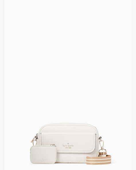 Kate Spade,ROSIE PEBBLED LEATHER FLAP CAMERA BAG,Parchment Multi