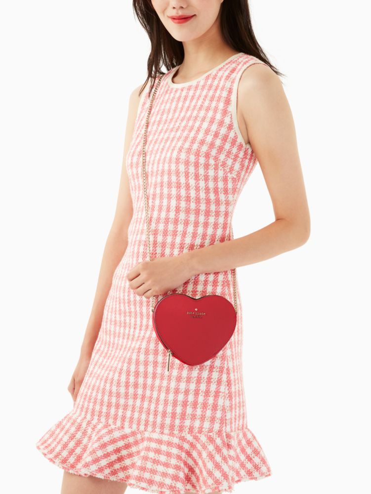 Kate Spade,love shack mini heart crossbody purse,crossbody bags,Candied Cherry