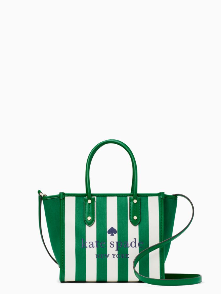 Kate Spade,エラ イーブン ストライプ ジャカード スモール トート,バッグ,グリーンマルチ