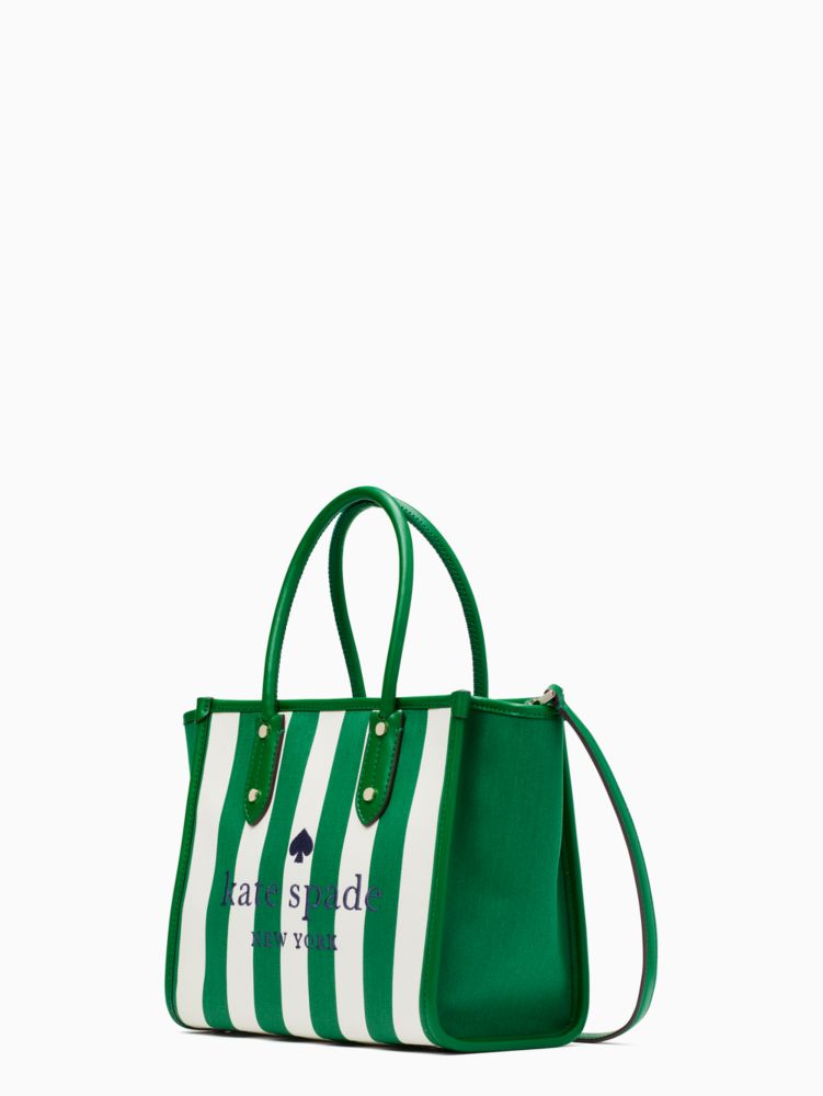 Kate Spade,エラ イーブン ストライプ ジャカード スモール トート,バッグ,グリーンマルチ