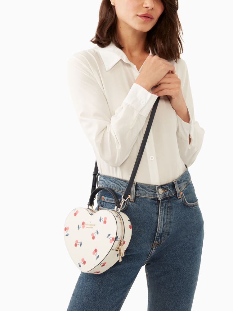 Kate Spade,love shack cherry heart crossbody,crossbody bags,Cream Multi