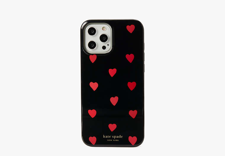 Kate Spade,Glitter Hearts iPhone 12 Pro Max Case,phone cases,Black Multi