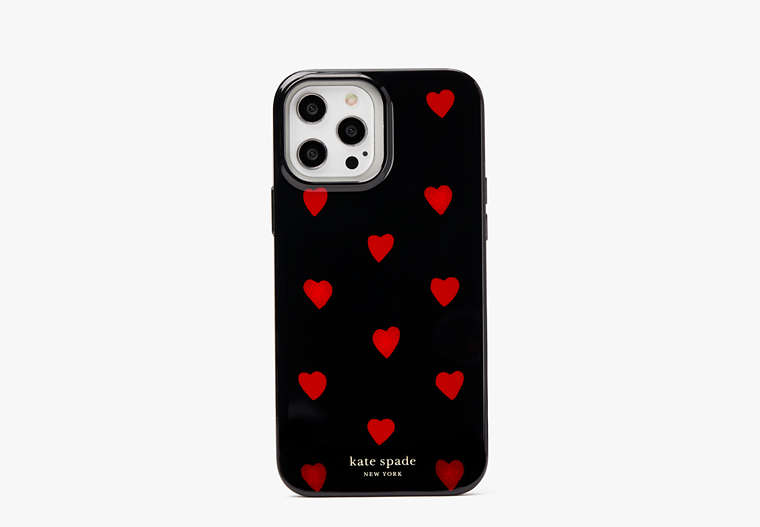 Kate Spade,glitter hearts iPhone 13 pro max case,phone cases,Black Multi
