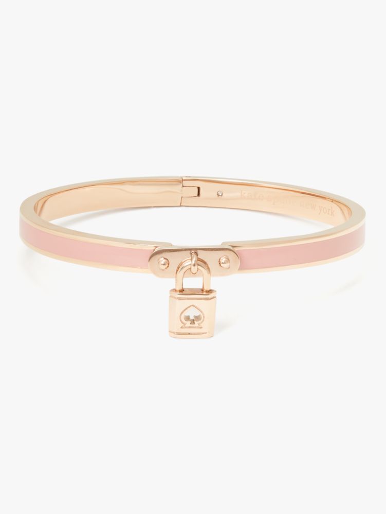 Kate Spade,lock and spade charm bangle,bracelets,Blush