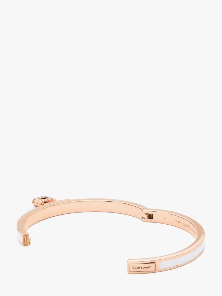 Kate Spade,lock and spade charm bangle,bracelets,White/Rose Gold