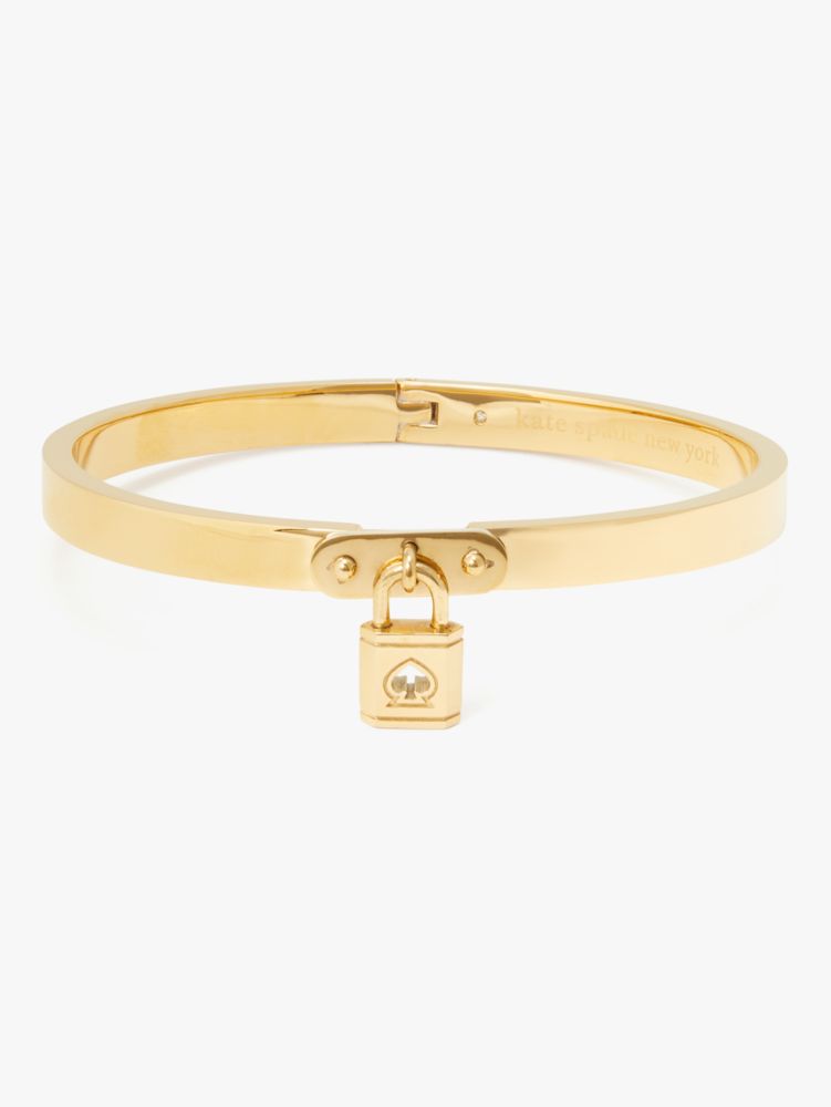 Kate Spade,lock and spade charm bangle,bracelets,Gold