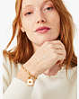 Kate Spade,lock and spade charm bracelet,bracelets,Gold