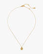 Kate Spade,pave "T" initial mini pendant necklace,necklaces,Clear/Gold