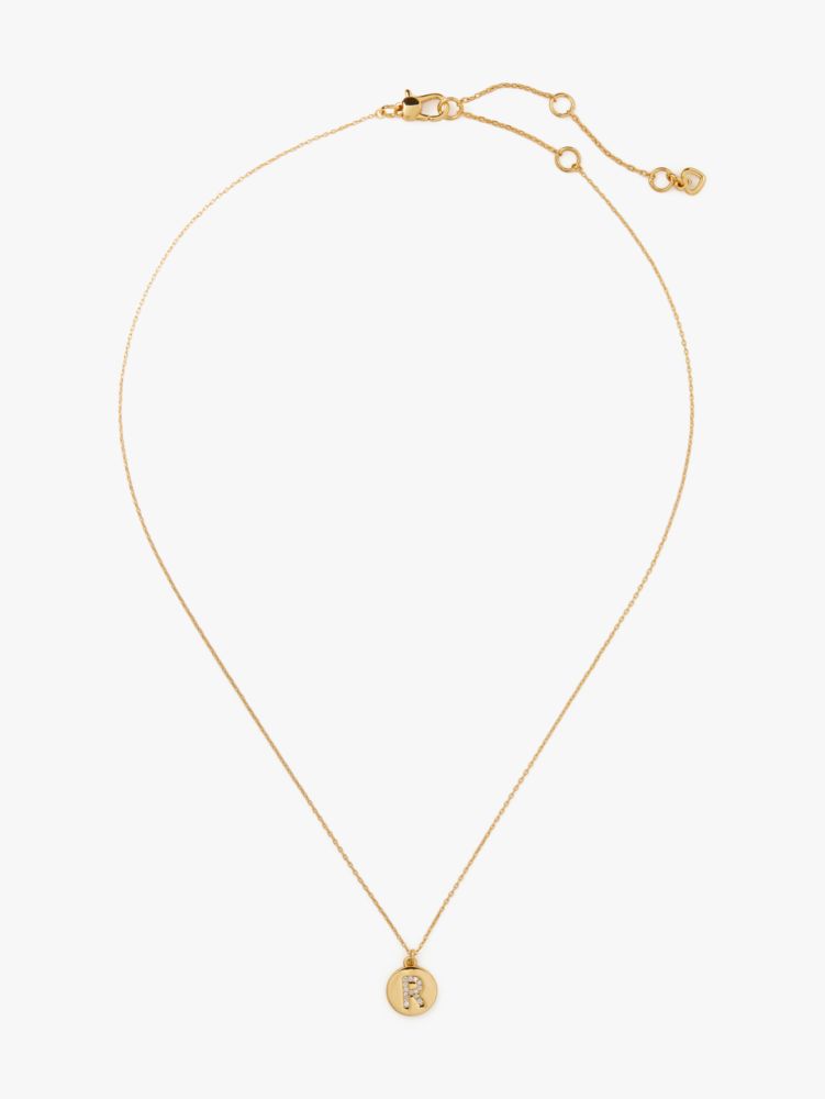 Kate Spade,pave "R" initial mini pendant necklace,necklaces,