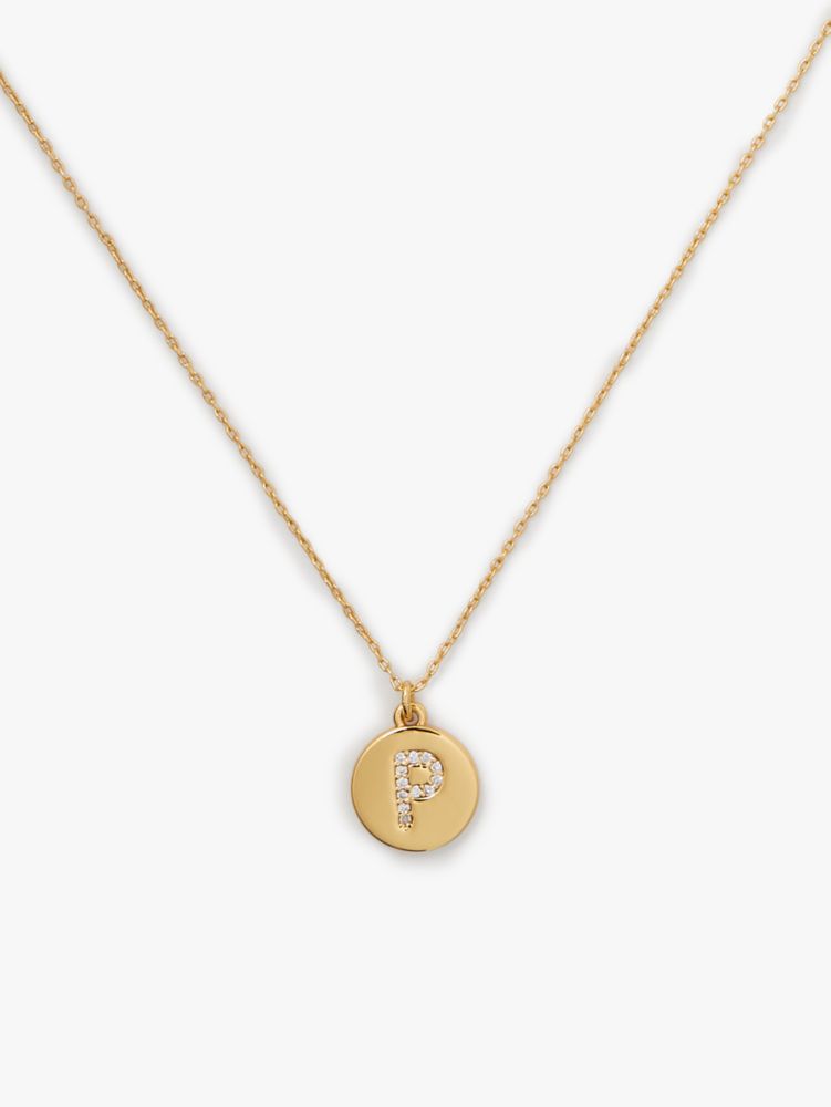 Kate Spade,pave "P" initial mini pendant necklace,necklaces,