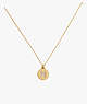 Kate Spade,pave "N" initial mini pendant necklace,necklaces,Clear/Gold